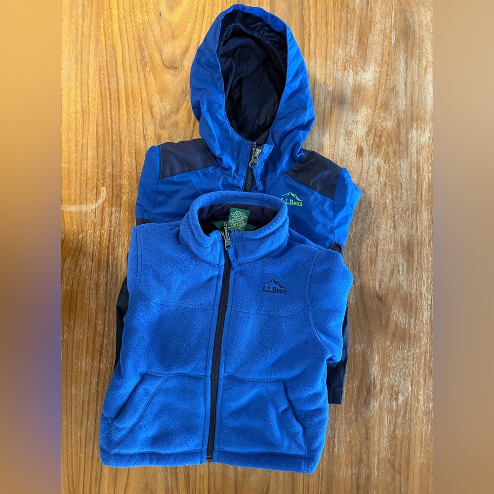 L.L. Bean Kids Navy and Blue Hoodie with Fleece Set